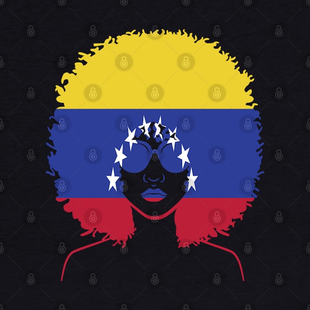 Venezuela Venezuelan Girl Melanin Black Afro Natural Hair Melanin Queen Flag by familycuteycom